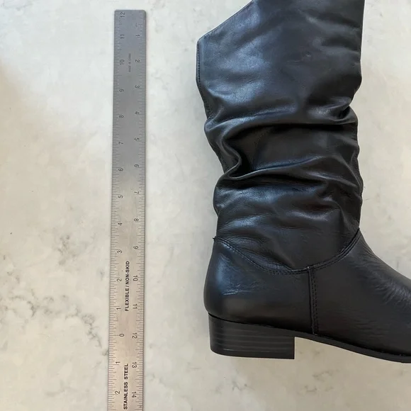 New Leather St. John Slouch Black Boots - Picture 5 of 7